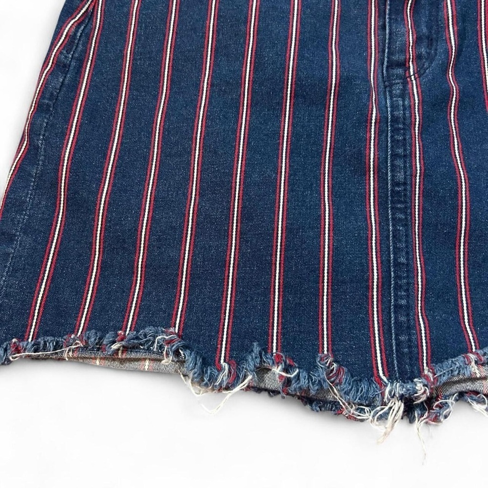 American Eagle Striped High-Rise Mini Denim Skirt – Size 4 - Picture 3 of 8